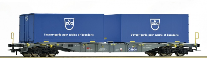 Flat car loaded containers<br /><a href='images/pictures/Roco/RO67443.jpg' target='_blank'>Full size image</a>